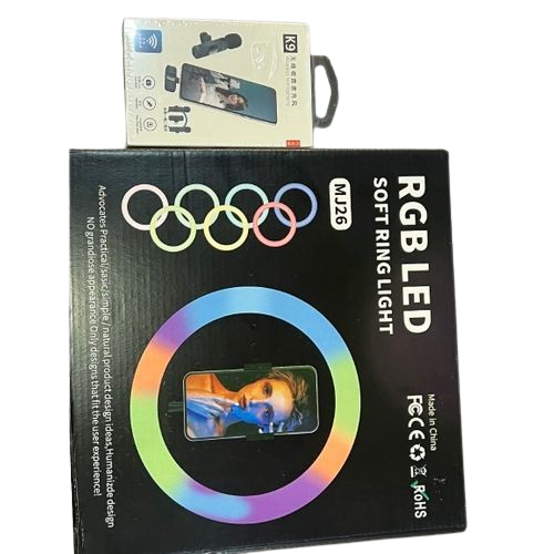 10-Inch LED Ring Light + K9 Dual Wireless Microphone Kit